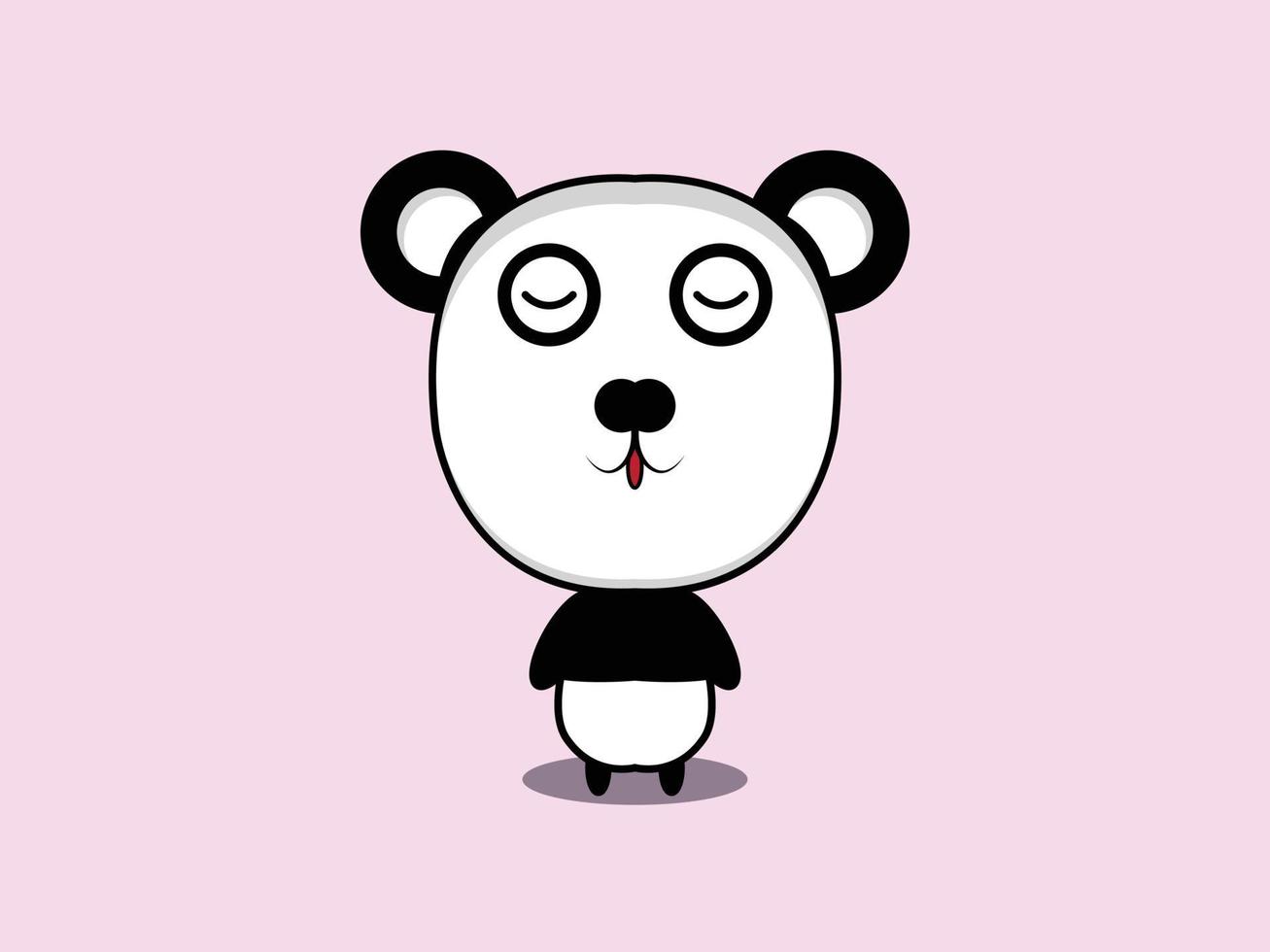 print vector schattige panda cartoon pictogram illustratie