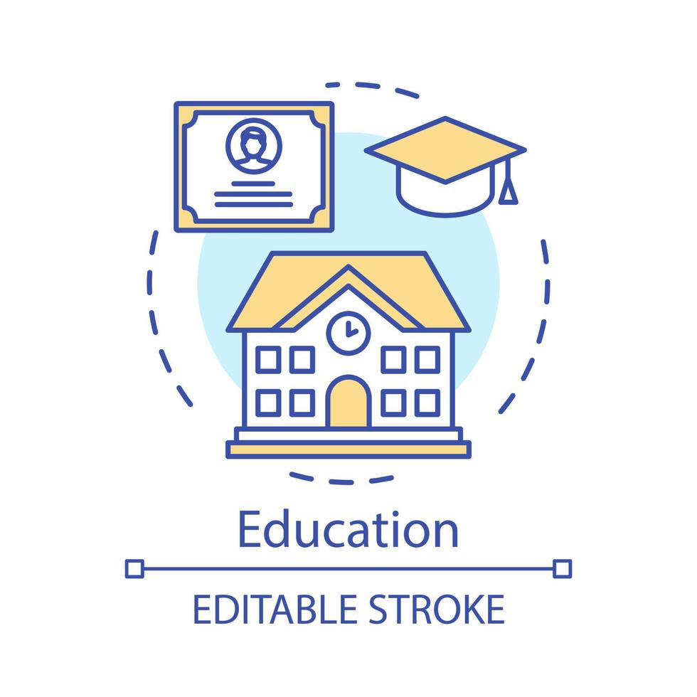 onderwijs concept icoon. leraar, school, kennis, les, trainingen idee dunne lijn illustratie. certificaat, afstuderen vector geïsoleerde overzichtstekening. bewerkbare streek