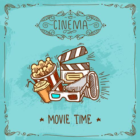 Cinema poster schets vector