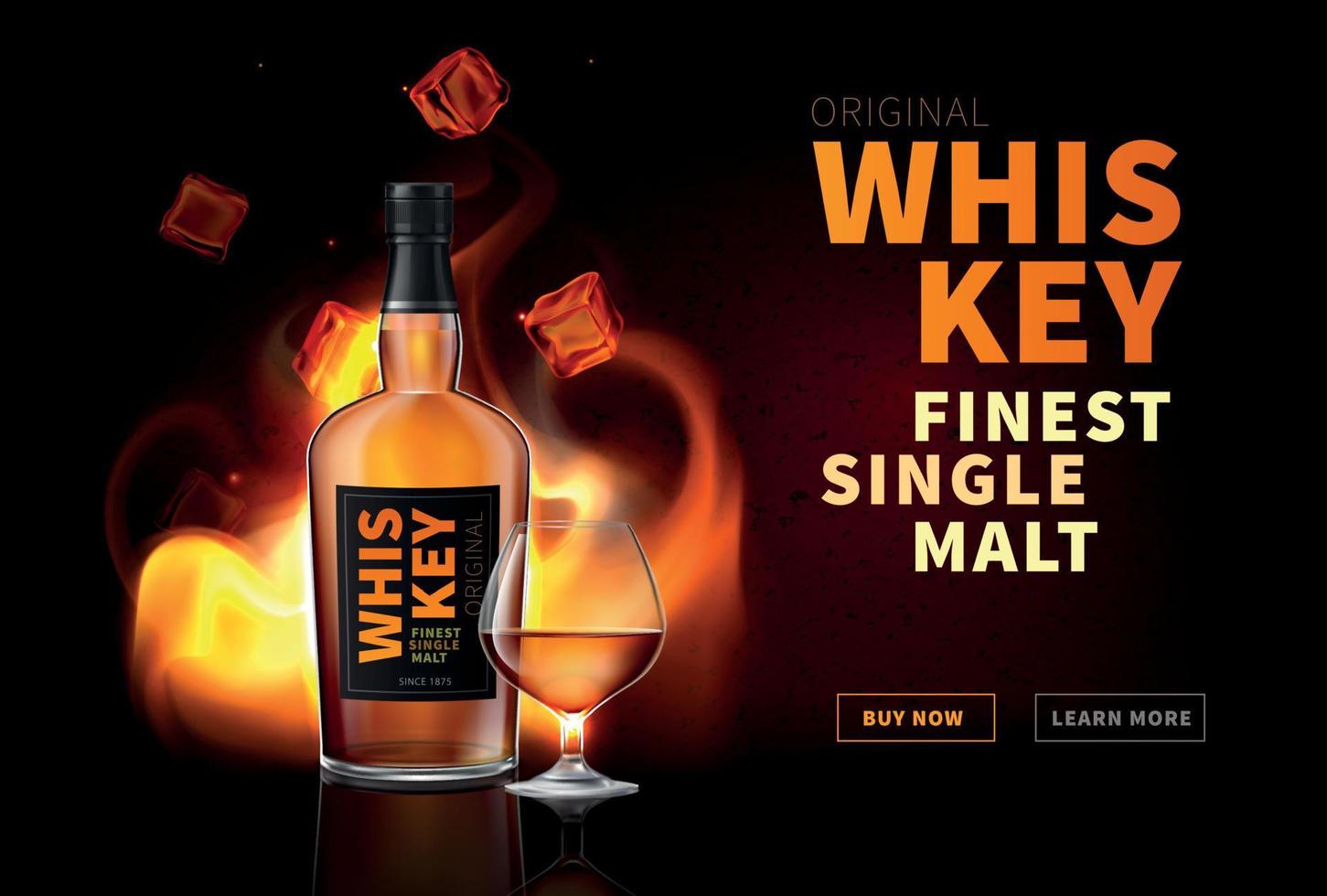 beste whisky realistische banner vector