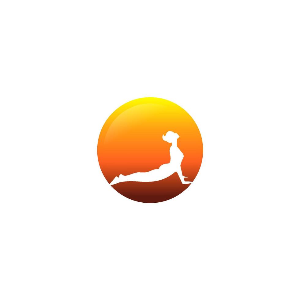 zonsondergang yoga club logo inspiraties vector