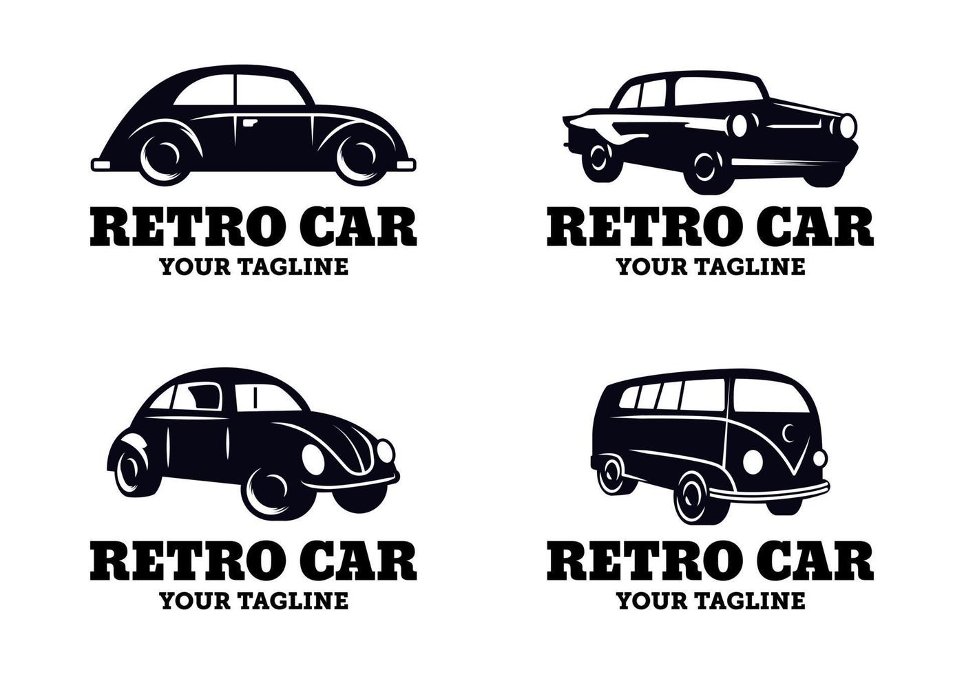 retro eenvoudig en minimalistisch auto-logo-ontwerp vector