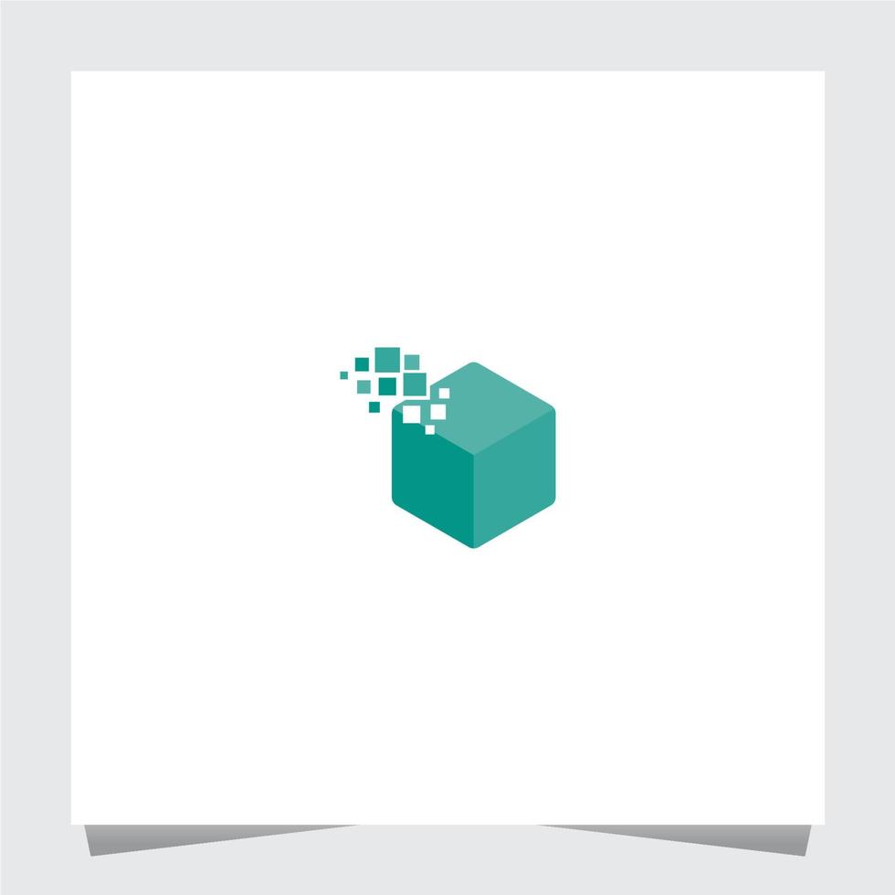 digitale blauwe doos logo inspiratie sjabloon vector