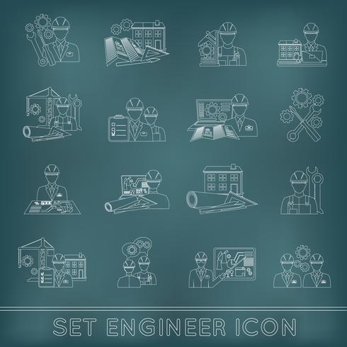 Ingenieur pictogram overzicht vector