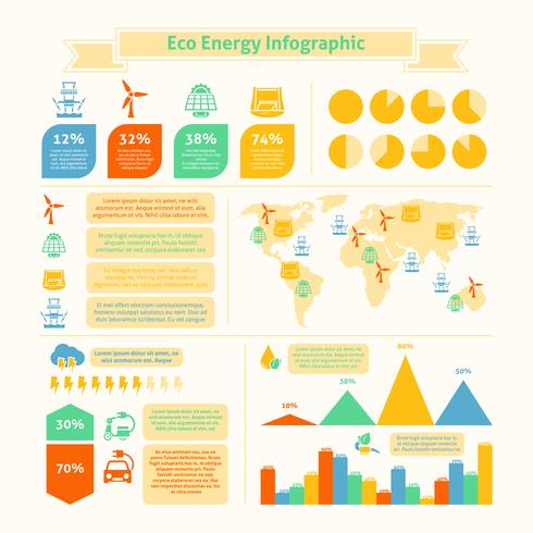 Eco-energie infographic afdrukken vector