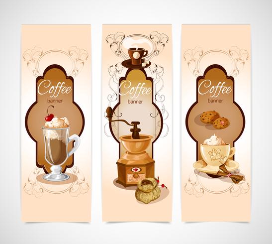 Koffiebanners verticaal vector