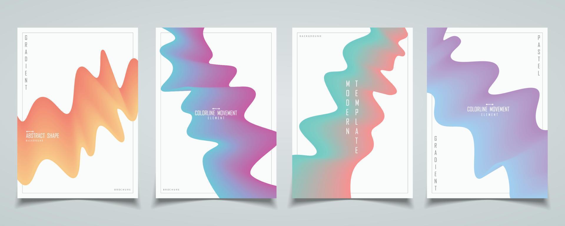 abstracte gradiëntkleuren vloeiende ontwerp brochure instellen achtergrond. illustratie vector eps10