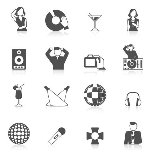 Nachtclub Icon Set vector