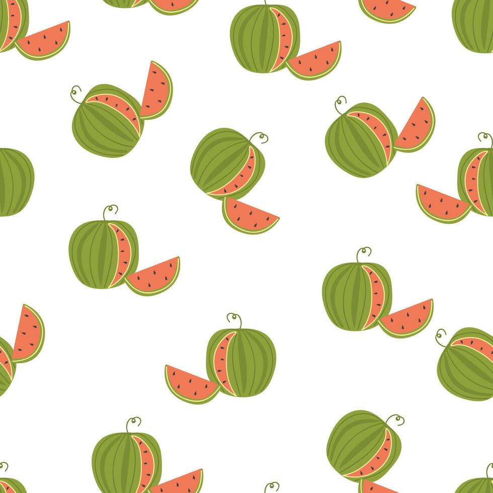sappig watermeloen naadloos patroon. modieus watermeloen patroon voor omhulsel papier, behang, stickers, notitieboekje omslag. vector