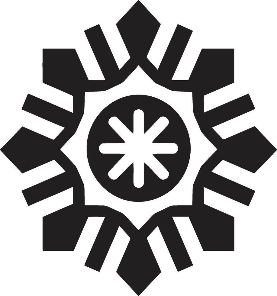 kristallijn elegantie logo ontwerp sneeuwvlokken straling iconisch embleem ontwerp vector