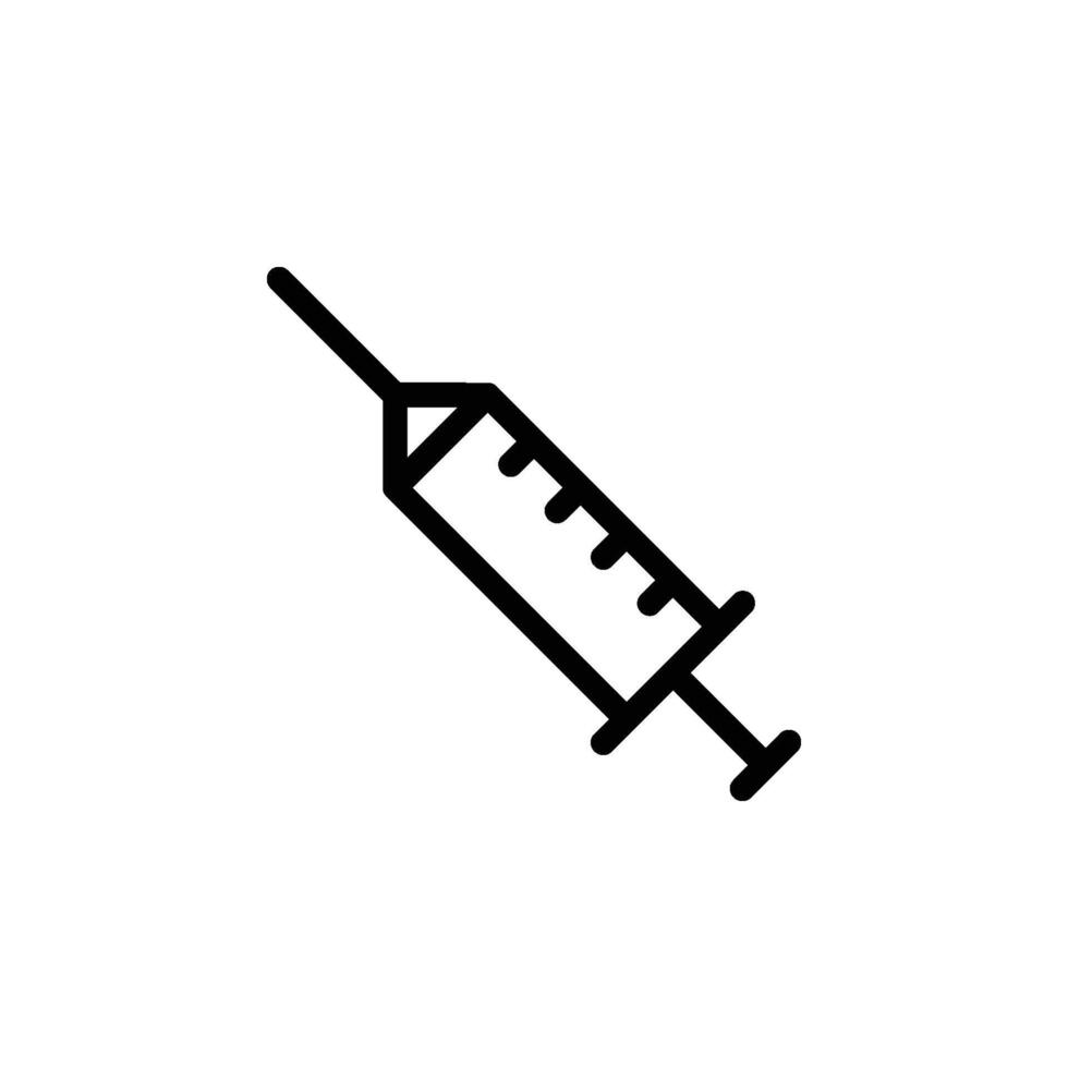 icoon illustratie van een spuit, symboliseert medisch behandeling, injecties, en vaccinaties vector