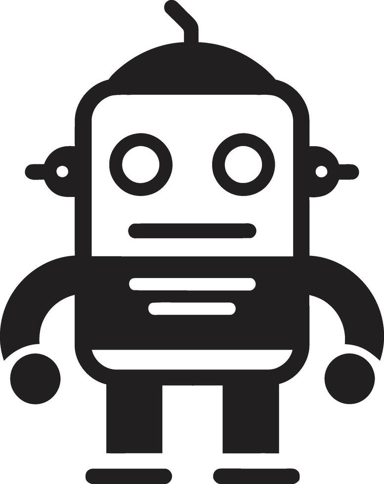 grillig ai vriend klein zwart robot teeny robot elegantie Fijn Chatbot vector
