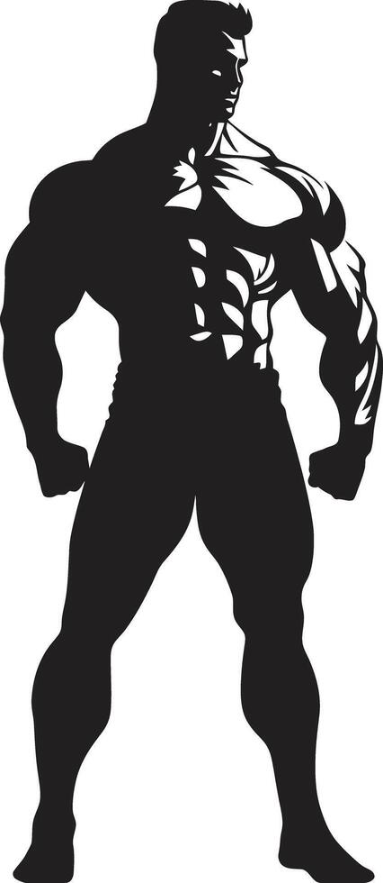 gebeiteld sterkte glyph vol lichaam zwart voor geschiktheid pictogrammen onyx spier embleem vol lichaam zwart voor krachtpatsers vector