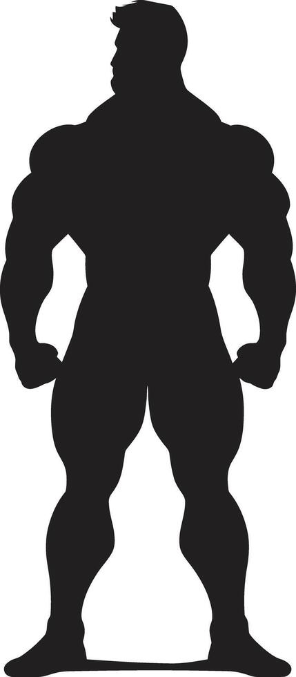 koolstof bulk vol lichaam zwart icoon ontwerp solide sterkte bodybuilders zwart symbool vector