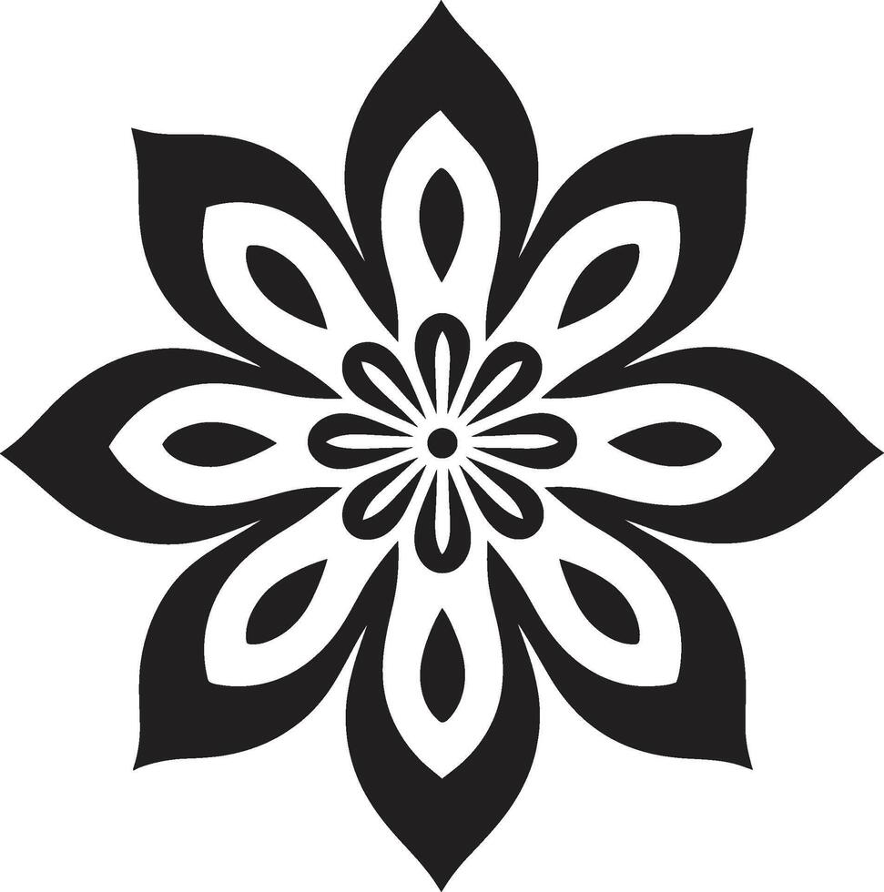 elegant bloesem monochroom symbool chique bloemen element iconisch logo detail vector