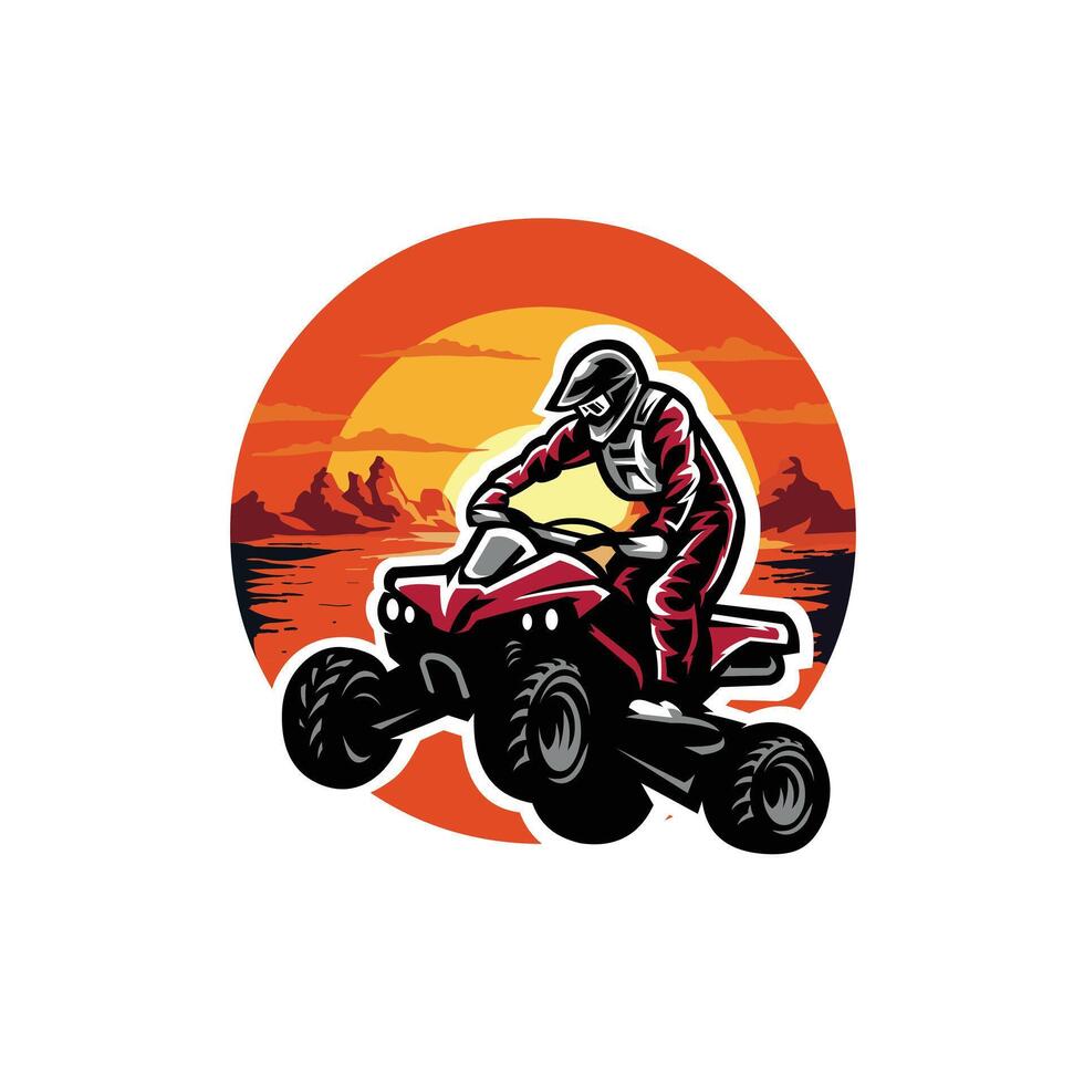 quad fiets van de weg af avontuur atv logo illustratie vector