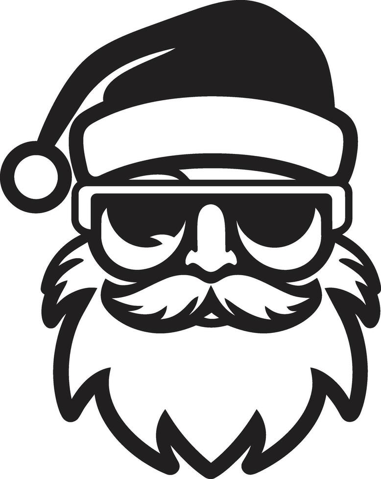 glad de kerstman stijl zwart koel de kerstman polair claus charme koel zwart de kerstman vector