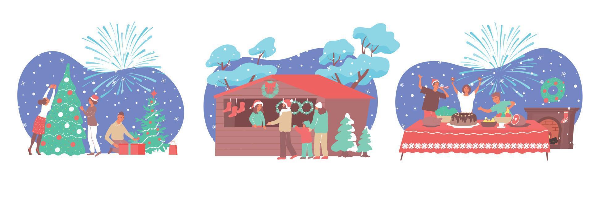 kerst compositie set vector