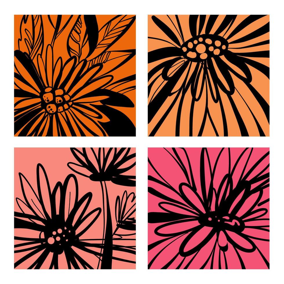 achtergrond verzameling abstract bloemen vector