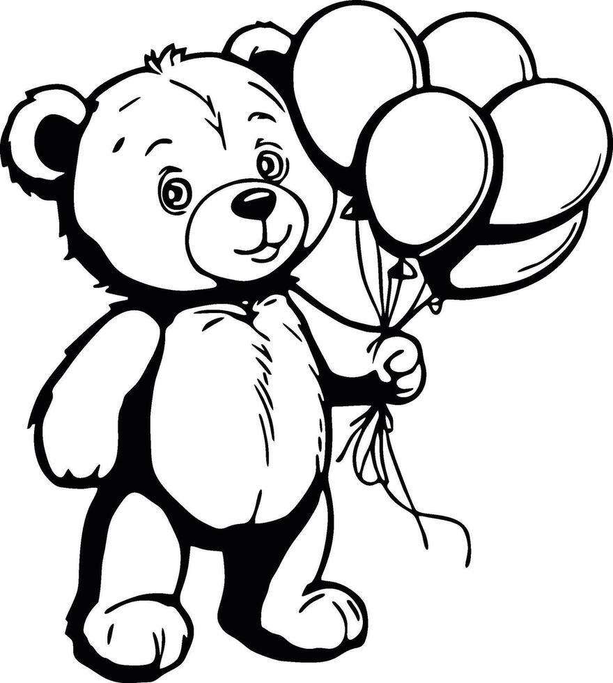 teddy beer Holding ballonnen illustratie vector