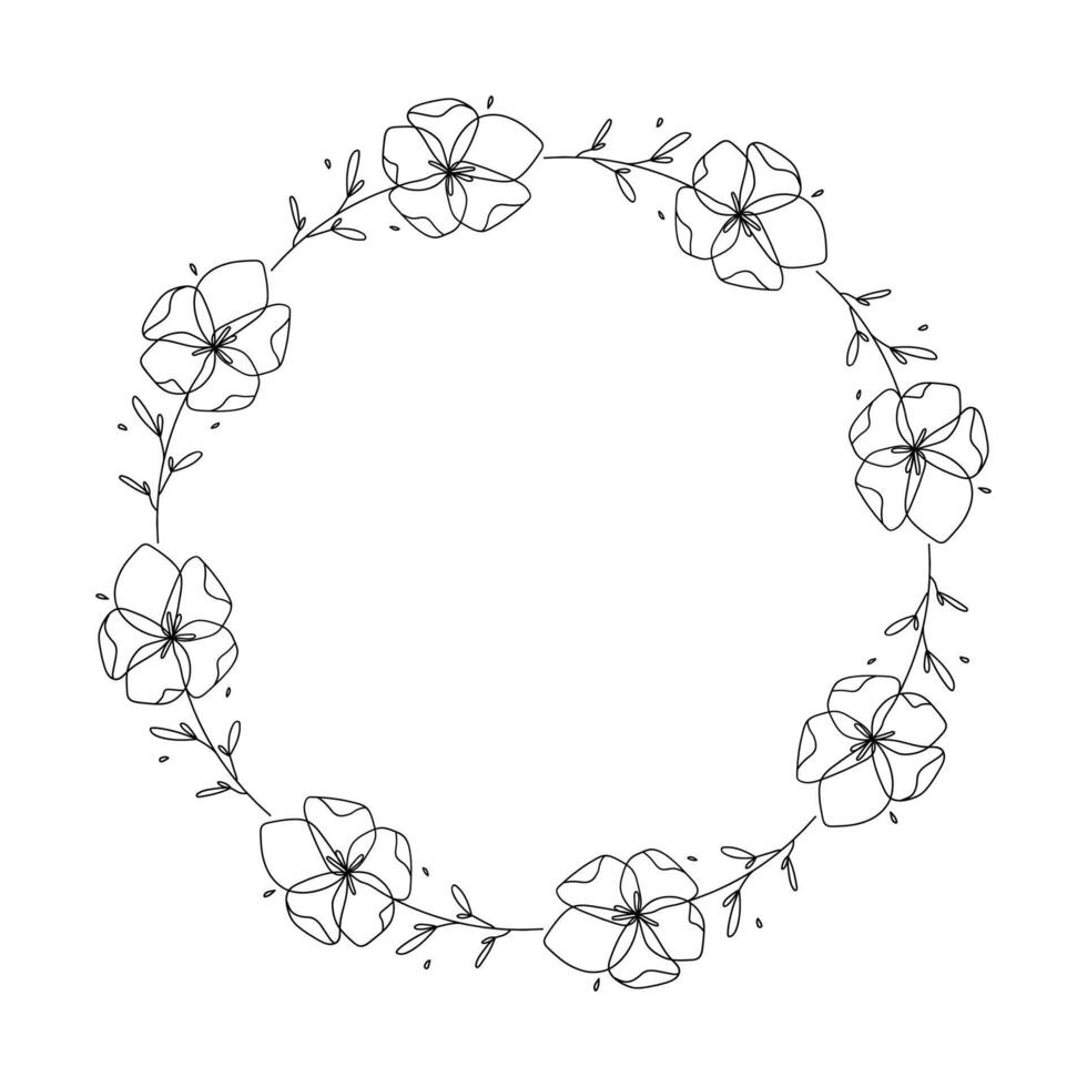 hand- getrokken bloemen krans Aan wit achtergrond vector