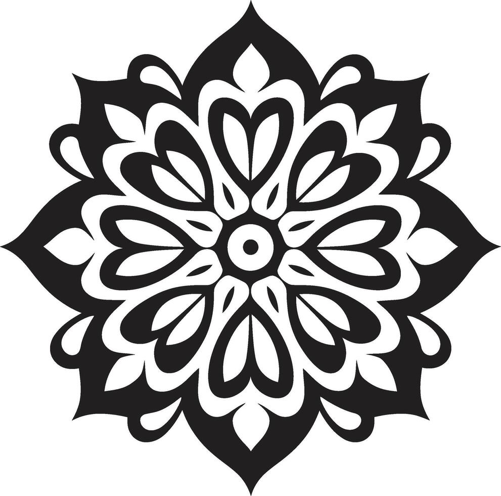 mandala magie monochromatisch mandala met zwart eeuwig harmonie zwart met mandala patroon vector