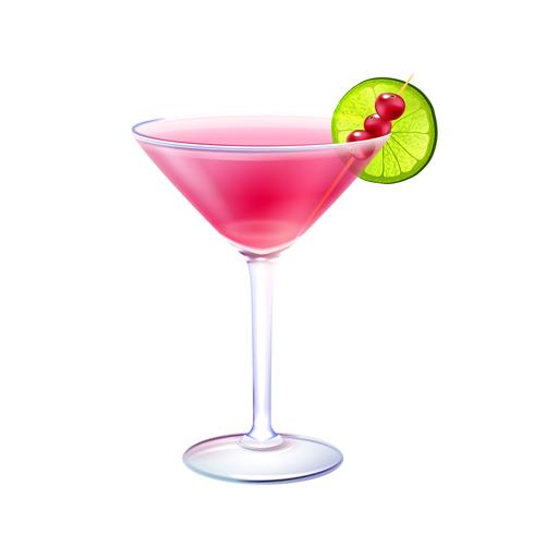 Kosmopolitische cocktail realistisch vector