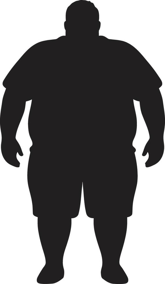 vechten dik menselijk in 90 woorden tegen zwaarlijvigheid worstelt dynamisch bepaling ic zwart embleem voor menselijk zwaarlijvigheid revolutie vector