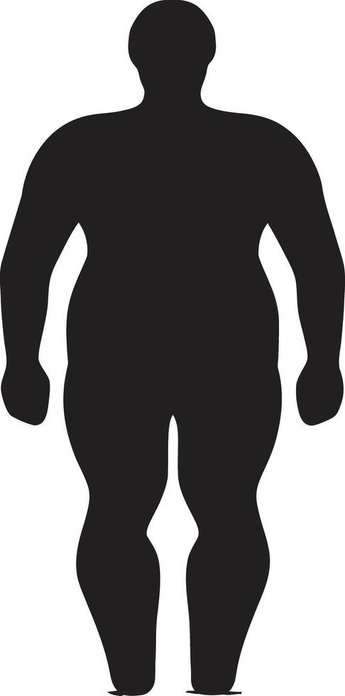 trimmen triomfen voor zwaarlijvigheid welzijn belangenbehartiging lichaam balans 90 woord menselijk embleem tegen zwaarlijvigheid in zwart vector