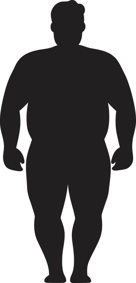 slank oplossingen menselijk tegen zwaarlijvigheid revitaliseren zwart ic embleem voor zwaarlijvigheid bewustzijn in 90 woorden vector