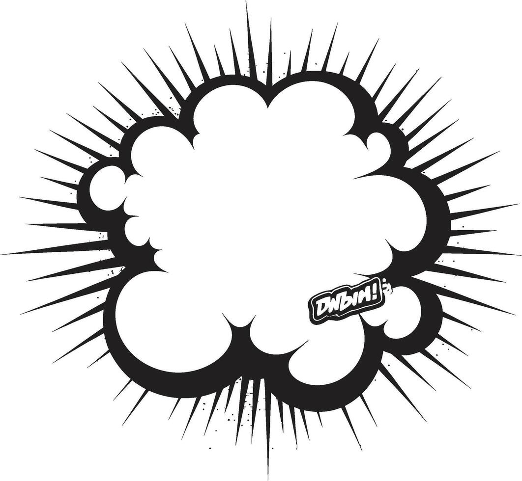 stoutmoedig ballon zwart toespraak bubbel embleem grappig creatie popart toespraak wolk in zwart vector