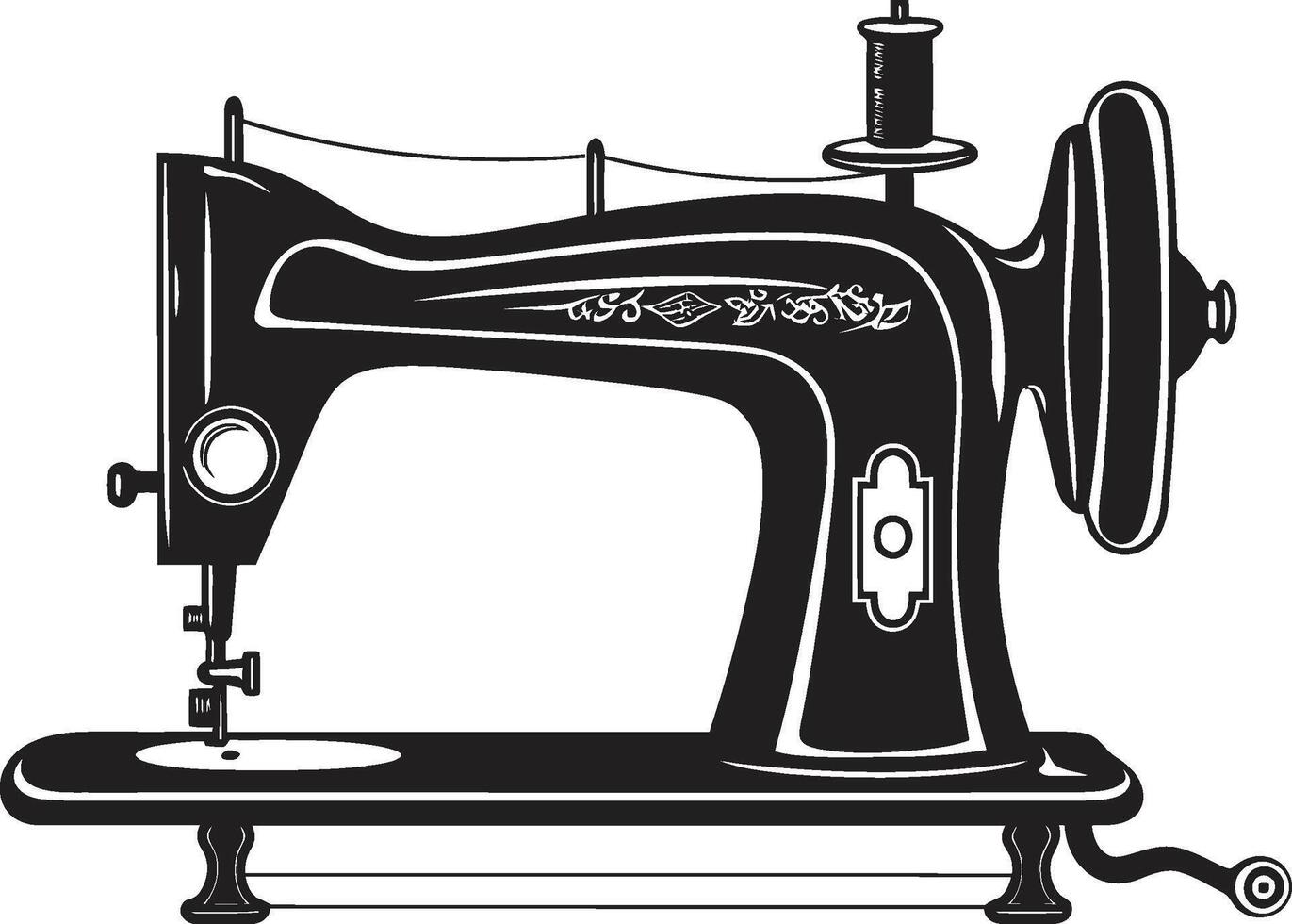 draadwerk essence elegant voor strak naaien machine op maat gemaakt draden zwart voor sluw naaien machine vector