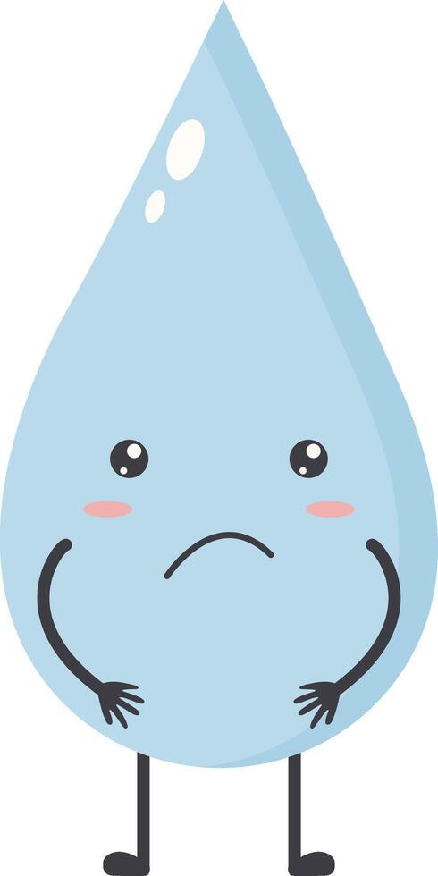 schattig water laten vallen karakter met gelukkig en glimlach humeur. geïsoleerd icoon vector