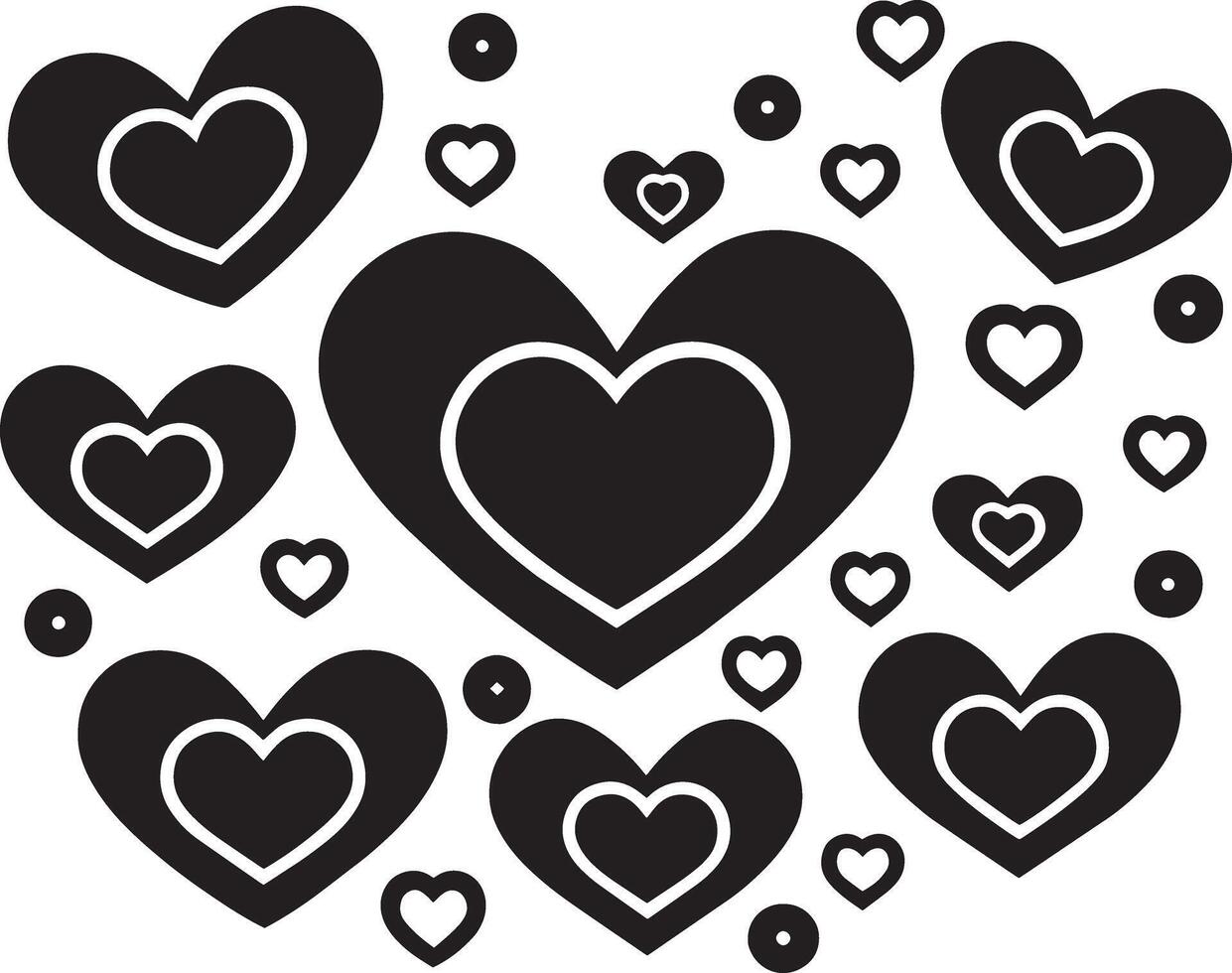 zwart en wit harten Aan een wit achtergrond. illustratie voor uw ontwerp vector