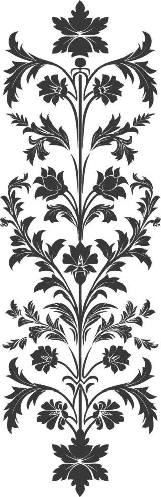 silhouet verticaal lijn verdeler met barok ornament zwart kleur enkel en alleen vector