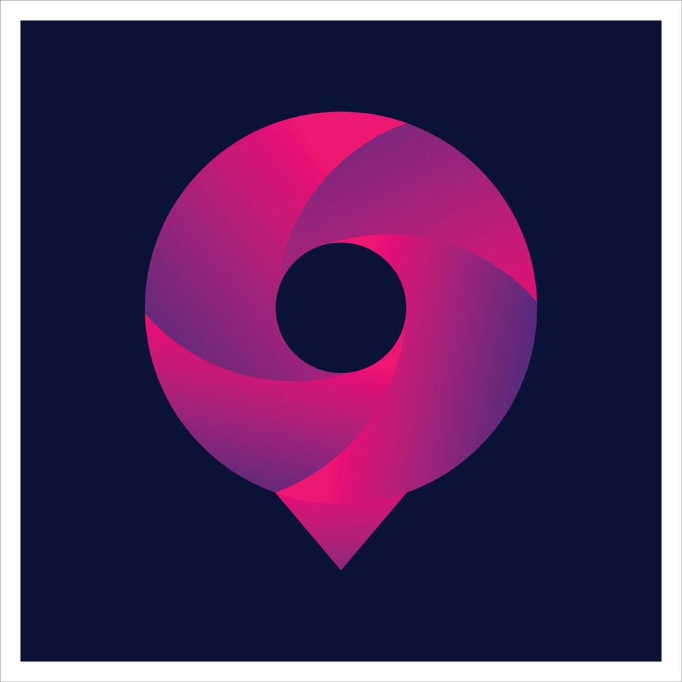 GPS icoon. camera schieten lens icoon, kaart icoon logo. periscoop logo. kaart wijzer icoon. kaart wijzer icoon illustratie. roze, paars rood, Purper vector