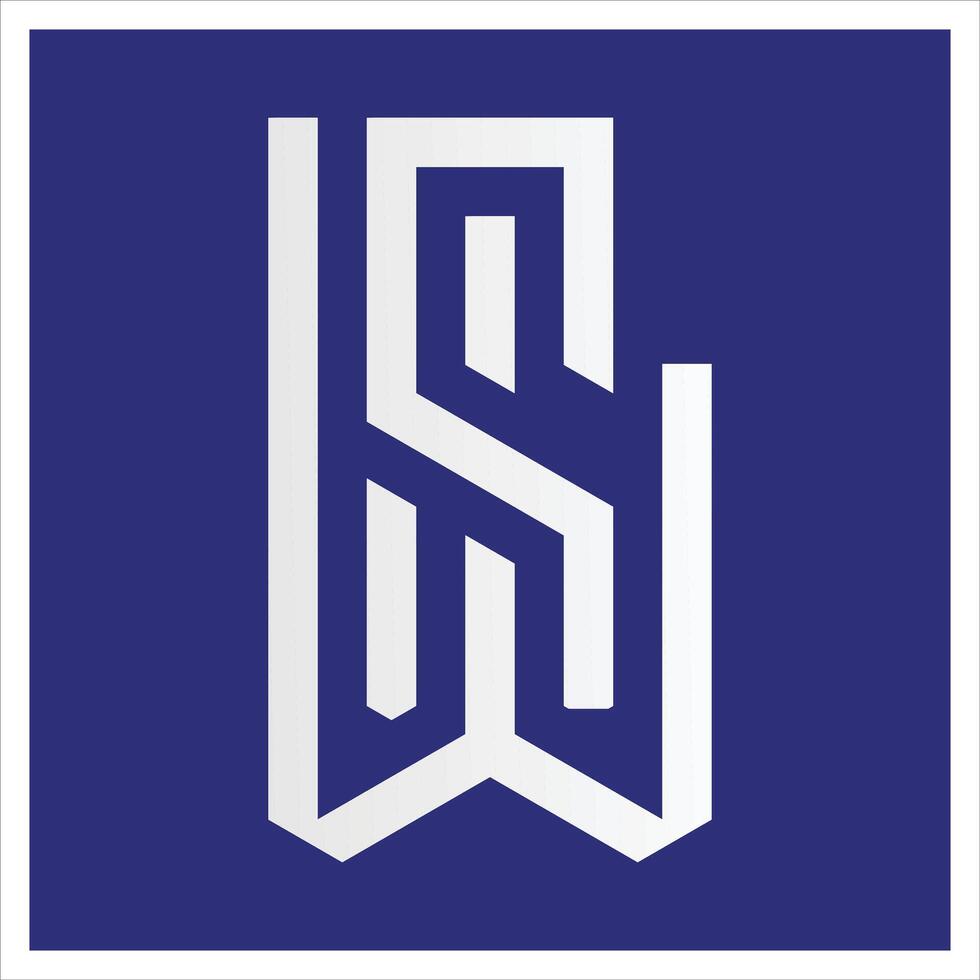 sw ws ons Mevrouw sml logo ontwerp sw typografie icoon, brief sw kunst. modern minimalistische ws logo ontwerp met blauw achtergrond vector