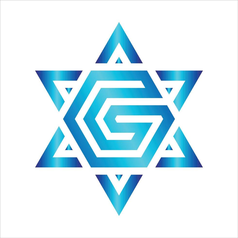 g brief met ster logo icoon. g ster logo met wit achtergrond. vector