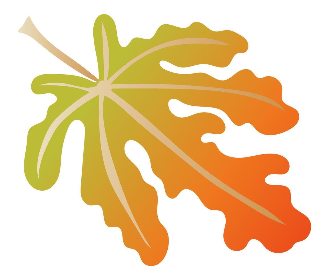 abstract herfst esdoorn- blad met aderen in vlak ontwerp. vallen oranje gebladerte. illustratie geïsoleerd. vector