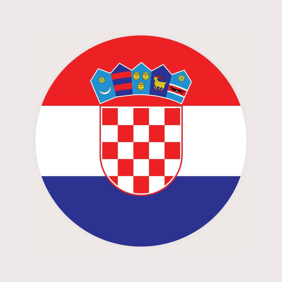 nationaal vlag van Kroatië. Kroatië vlag. Kroatië ronde vlag. vector