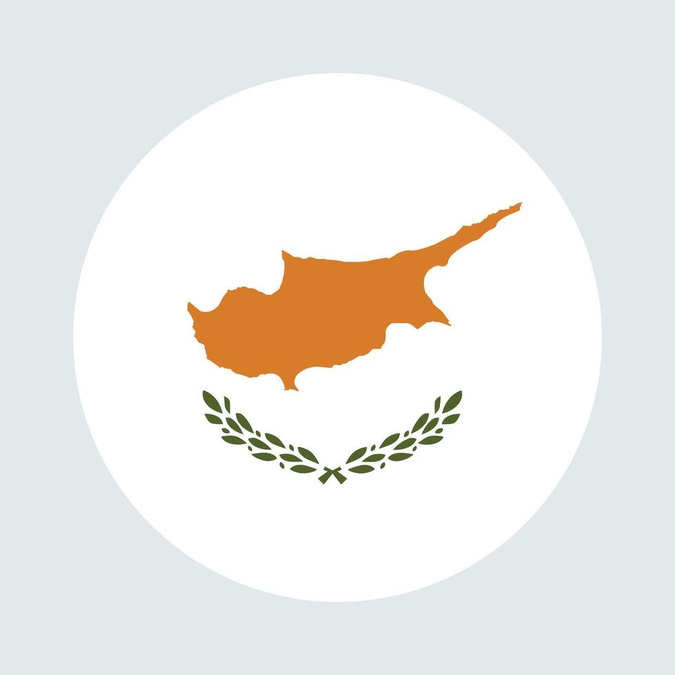 nationaal vlag van Cyprus. Cyprus vlag. Cyprus ronde vlag. vector