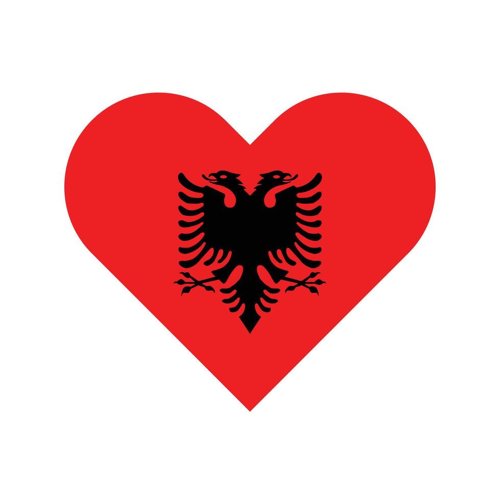 Albanië nationaal vlag illustratie. Albanië hart vlag. vector