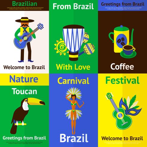 Brazil Mini-posterset vector