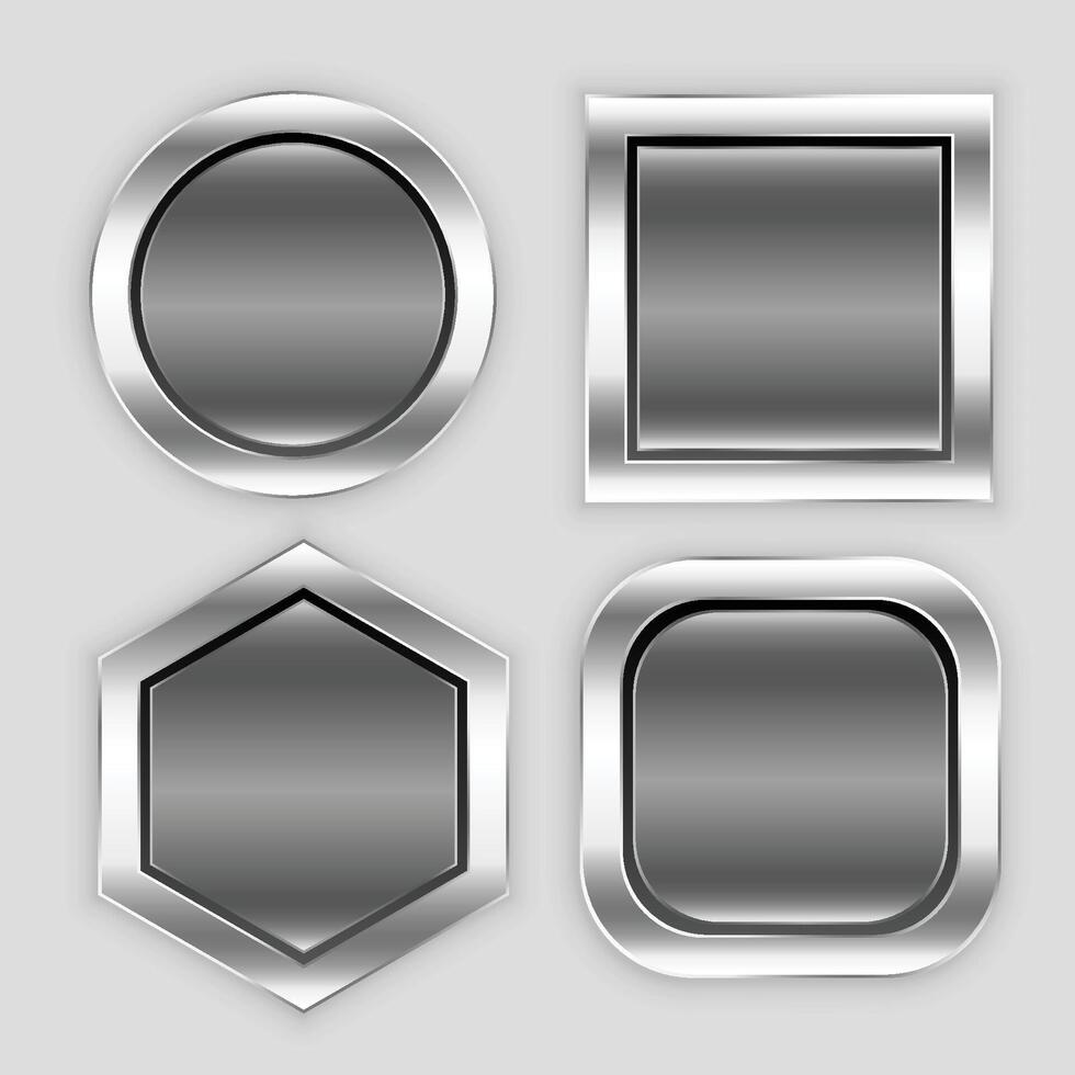 glanzend knop pictogrammen in verschillend vormen vector