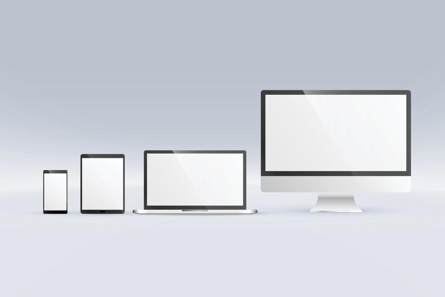 mockup van toezicht houden op computer laptop tablet en smartphone vector