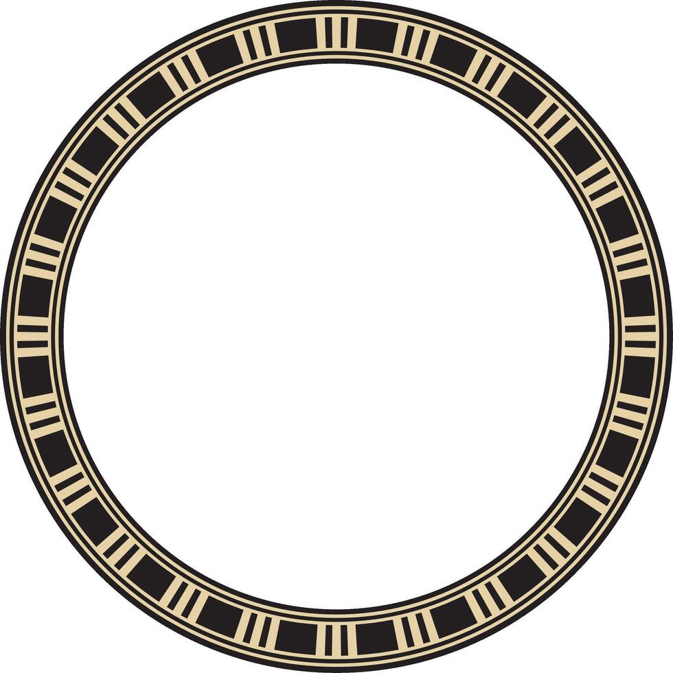 ronde goud en zwart Egyptische ornament. eindeloos cirkel grens, oude Egypte kader vector