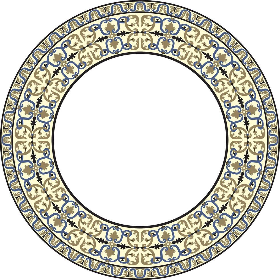 gekleurde ronde klassiek ornament van de Renaissance tijdperk. cirkel, ring Europese grens, opwekking stijl kader vector