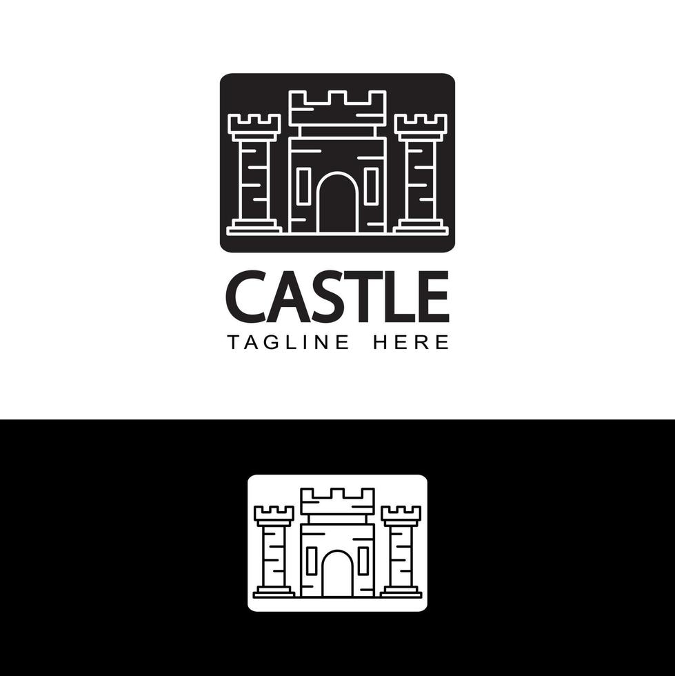 kasteel logo sjabloon ontwerp vector