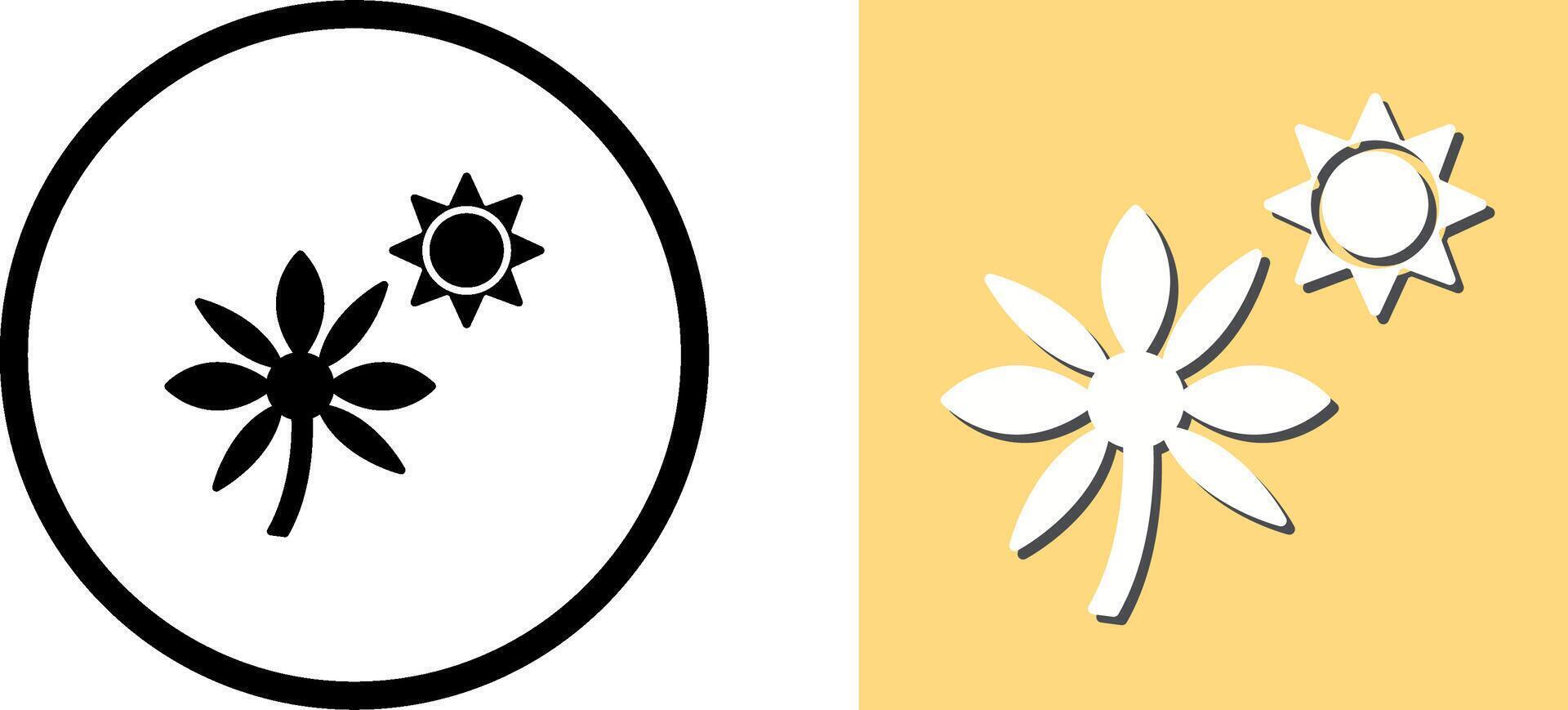 bloem in zonlicht icoon ontwerp vector