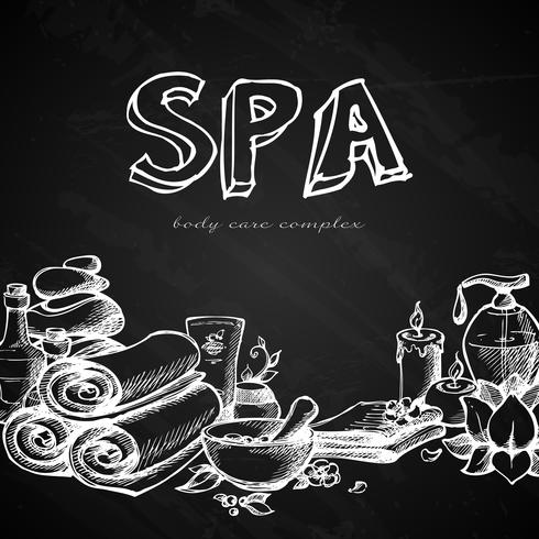 Spa schoolbord achtergrond vector